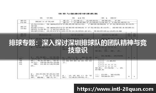 排球专题：深入探讨深圳排球队的团队精神与竞技意识